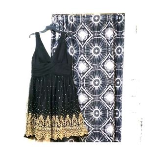 Metaphor Black & Gold Holiday party dress